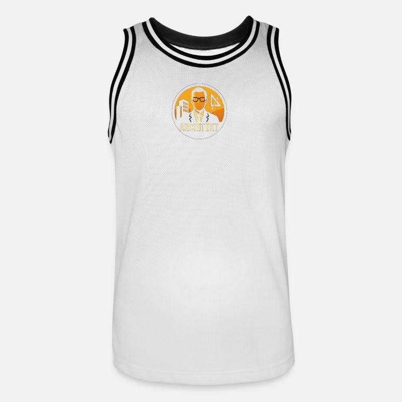 Plan d’icône d’architecte - Maillot de basket Homme - blanc/noir