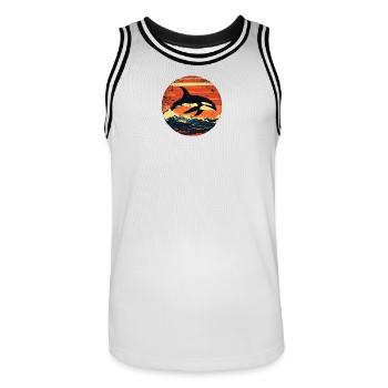 Killer whale - Men's Basketball Jersey - white/black - Front - AI Model Male 185 dark (185cm)