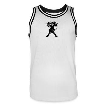 Hooh yes! - Comedy Guitar Prank Design - Men's Basketball Jersey - white/black - Front - AI Model Male 185 dark (185cm)