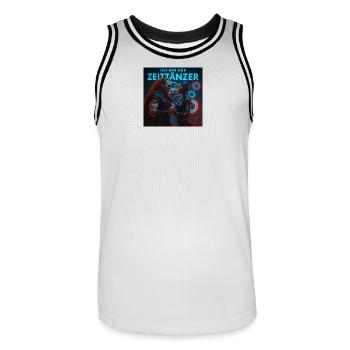 Zeittänzer - Männer Basketball-Trikot - Weiß/Schwarz - Vorne - AI Model Male 185 dark (185cm)