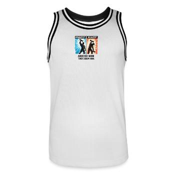 Gym Humor Fitness Geschenk lustig Spruch Training - Männer Basketball-Trikot - Weiß/Schwarz - Vorne - AI Model Male 185 dark (185cm)