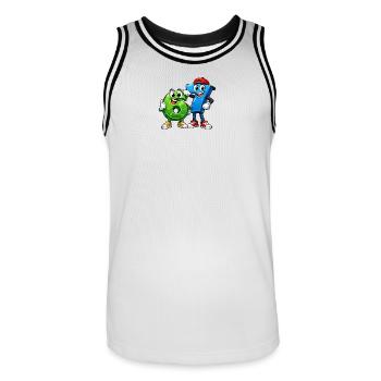 67 sixseven - Men's Basketball Jersey - white/black - Front - AI Model Male 185 dark (185cm)