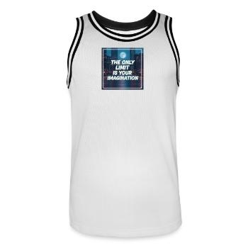 Seule votre imagination pose des limites - Maillot de basket Homme - blanc/noir - Devant - AI Model Male 185 dark (185cm)