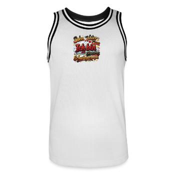 Ich bin Sohn Vater Opa Ehemann Schwiegerpapa - Männer Basketball-Trikot - Weiß/Schwarz - Vorne - AI Model Male 185 dark (185cm)