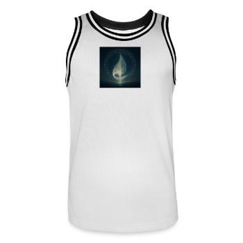 Opus Tertiem : Voiles de lumière - Maillot de basket Homme - blanc/noir - Devant - AI Model Male 185 dark (185cm)