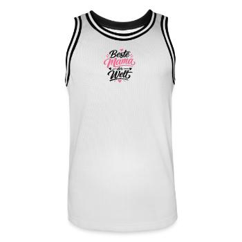 Beste Mama der Welt - Männer Basketball-Trikot - Weiß/Schwarz - Vorne - AI Model Male 185 dark (185cm)