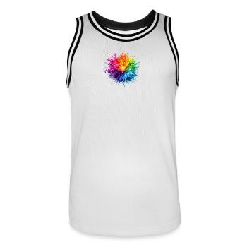 digitale_explosion - Männer Basketball-Trikot - Weiß/Schwarz - Vorne - AI Model Male 185 dark (185cm)