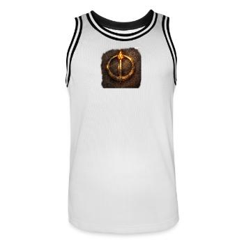 Travelers_sigil - Maillot de basket Homme - blanc/noir - Devant - AI Model Male 185 dark (185cm)