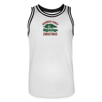 Vintage Family Christmas Car - Men's Basketball Jersey - white/black - Front - AI Model Male 185 dark (185cm)