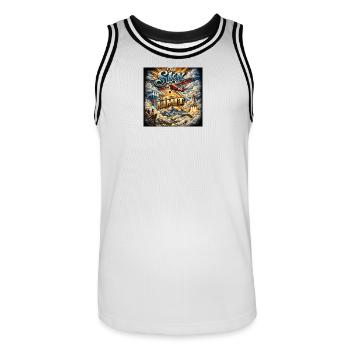 Sky is the Limit - Men's Basketball Jersey - white/black - Front - AI Model Male 185 dark (185cm)