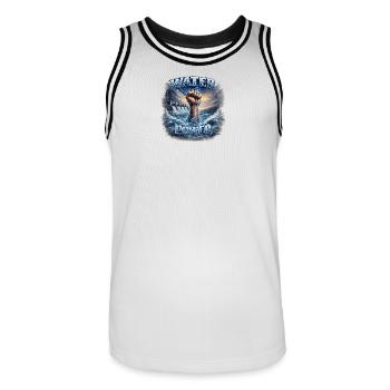 Hydropower Fist - Men's Basketball Jersey - white/black - Front - AI Model Male 185 dark (185cm)