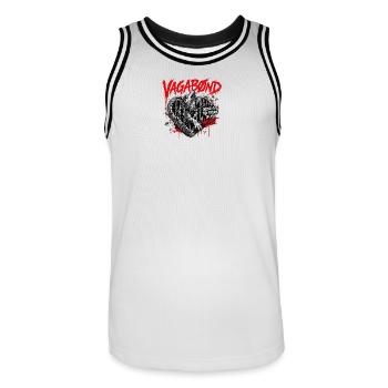 BREAK_OUT_THE_PRISON_OF_MY_HEART_1 - Männer Basketball-Trikot - Weiß/Schwarz - Vorne - AI Model Male 185 dark (185cm)