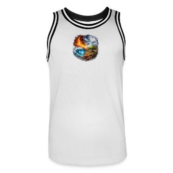 Tempête élémentaire au-dessus de l’arbre - Maillot de basket Homme - blanc/noir - Devant - AI Model Male 185 dark (185cm)