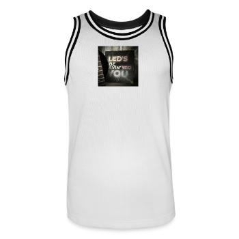 LEDS BE AVIN YOU par Mark Noone - Maillot de basket Homme - blanc/noir - Devant - AI Model Male 185 dark (185cm)