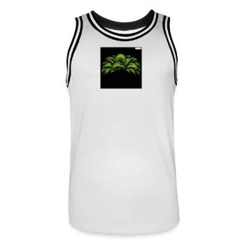 Palmenblätter Neonkontrast - Männer Basketball-Trikot - Weiß/Schwarz - Vorne - AI Model Male 185 dark (185cm)