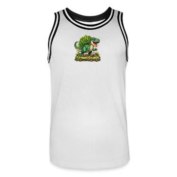 Spinatosaurus - Männer Basketball-Trikot - Weiß/Schwarz - Vorne - AI Model Male 185 dark (185cm)