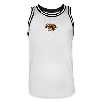 Chill Mal Sloth Illustration - Männer Basketball-Trikot - Weiß/Schwarz - Vorne - AI Model Male 185 dark (185cm)