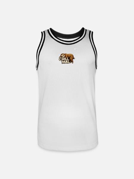 Chill Mal Sloth Illustration - Männer Basketball-Trikot - Weiß/Schwarz