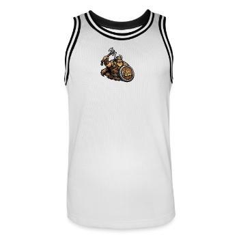 Wikinger-Krieger mit Schild - Männer Basketball-Trikot - Weiß/Schwarz - Vorne - AI Model Male 185 dark (185cm)