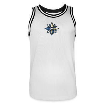 Nordstern Kompass Abenteuer - Männer Basketball-Trikot - Weiß/Schwarz - Vorne - AI Model Male 185 dark (185cm)