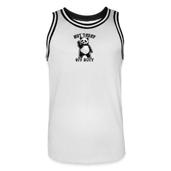 Not Today Off Duty Panda - Männer Basketball-Trikot - Weiß/Schwarz - Vorne - AI Model Male 185 dark (185cm)