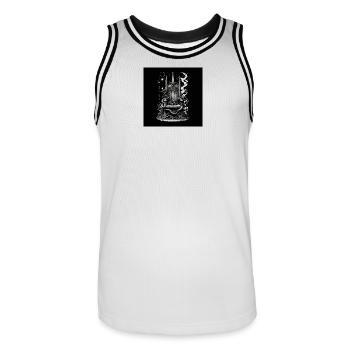 Le trône du souverain déchu - Maillot de basket Homme - blanc/noir - Devant - AI Model Male 185 dark (185cm)