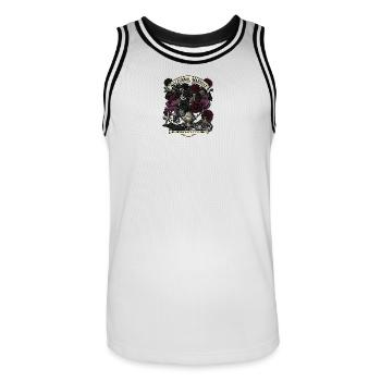 Gothic Bouquet of Night Flowers - Men's Basketball Jersey - white/black - Front - AI Model Male 185 dark (185cm)