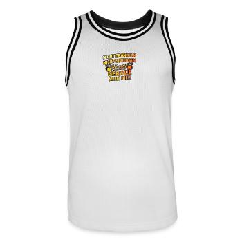 Rette mein bier - Männer Basketball-Trikot - Weiß/Schwarz - Vorne - AI Model Male 185 dark (185cm)
