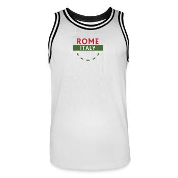 Rome Italia Emblem auf dem Band - Männer Basketball-Trikot - Weiß/Schwarz - Vorne - AI Model Male 185 dark (185cm)