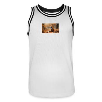 Fox in autumn - Men's Basketball Jersey - white/black - Front - AI Model Male 185 dark (185cm)