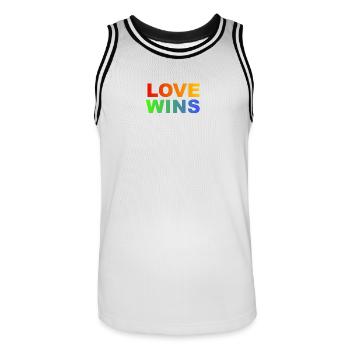 Love Wins Regenbogen  - Männer Basketball-Trikot - Weiß/Schwarz - Vorne - AI Model Male 185 dark (185cm)
