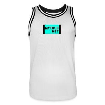 Mythos Myth Globe - Men's Basketball Jersey - white/black - Front - AI Model Male 185 dark (185cm)