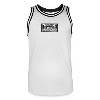 Das letzte Abendmahl - Männer Basketball-Trikot - Weiß/Schwarz - Vorne - AI Model Male 185 dark (185cm)