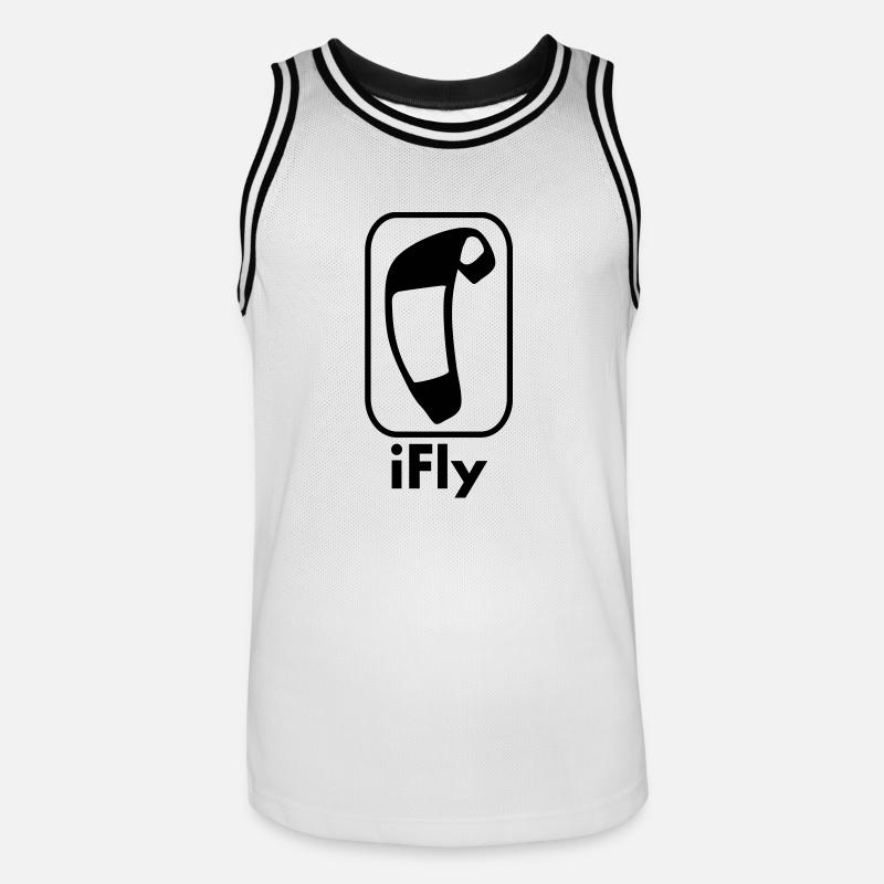 i_fly_vec_1 de - Männer Basketball-Trikot - Weiß/Schwarz