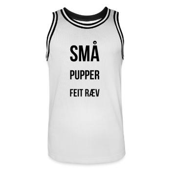 Kleine Titten, fetter Arsch - Männer Basketball-Trikot - Weiß/Schwarz - Vorne - AI Model Male 185 dark (185cm)