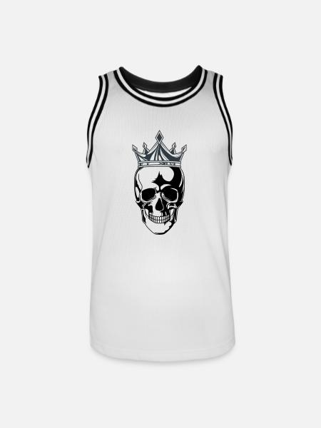 skull king krone - Männer Basketball-Trikot - Weiß/Schwarz