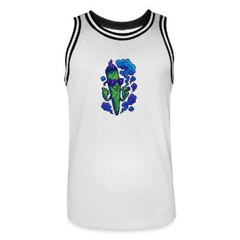 Joint Venture - Männer Basketball-Trikot - Weiß/Schwarz - Vorne - AI Model Male 185 dark (185cm)