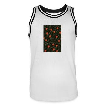Motif Tulipe - Maillot de basket Homme - blanc/noir - Devant - AI Model Male 185 dark (185cm)