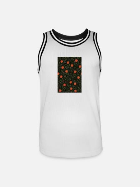 Tulip Pattern - Men's Basketball Jersey - white/black