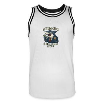 Stundenhai Handwerker Mechaniker Schlosser Tier - Männer Basketball-Trikot - Weiß/Schwarz - Vorne - AI Model Male 185 dark (185cm)