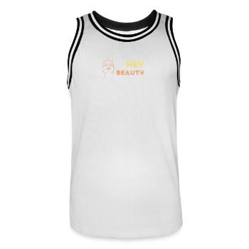 Hey beauty - Männer Basketball-Trikot - Weiß/Schwarz - Vorne - AI Model Male 185 dark (185cm)