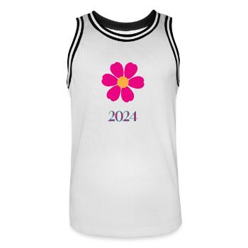 HAPPY NEW YEAR. NEW YEAR'S EVE. NEW YEAR - Men's Basketball Jersey - white/black - Front - AI Model Male 185 dark (185cm)