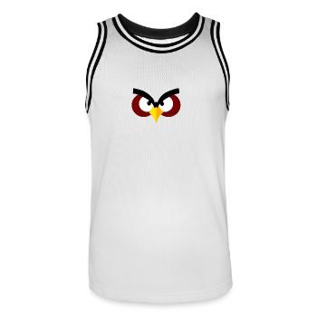 This bird is Angry ! - Maillot de basket Homme - blanc/noir - Devant - AI Model Male 185 dark (185cm)