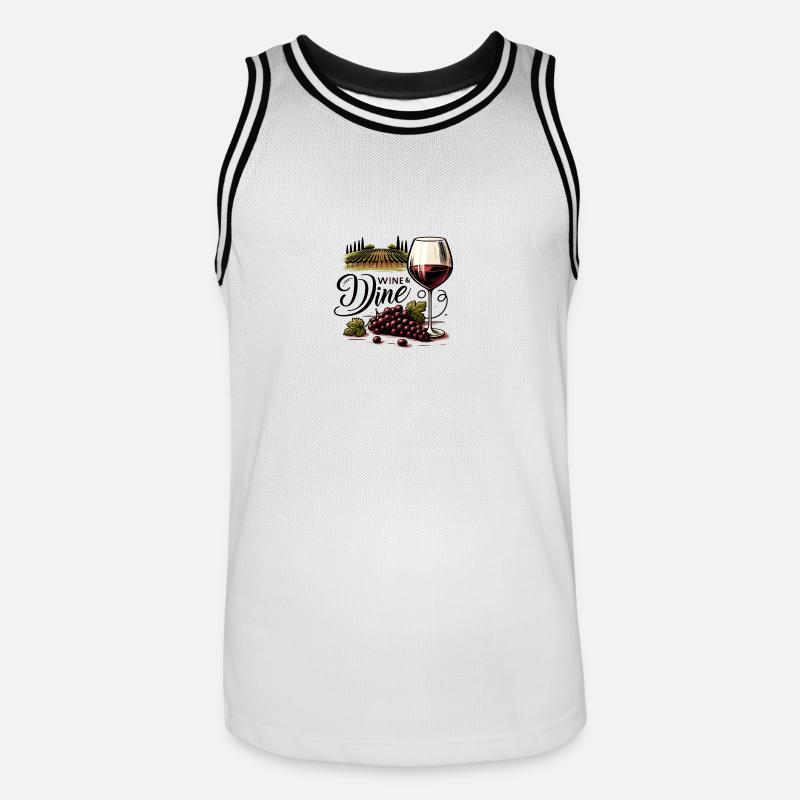 Vino e Cena - Maglia da basket per uomo - bianco/nero