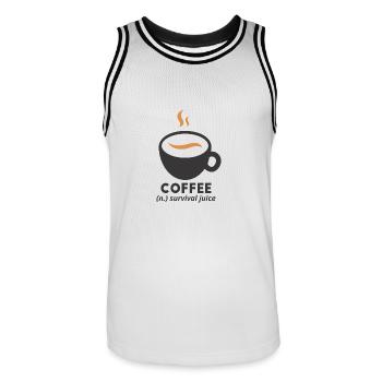 Coffee - Männer Basketball-Trikot - Weiß/Schwarz - Vorne - AI Model Male 185 dark (185cm)