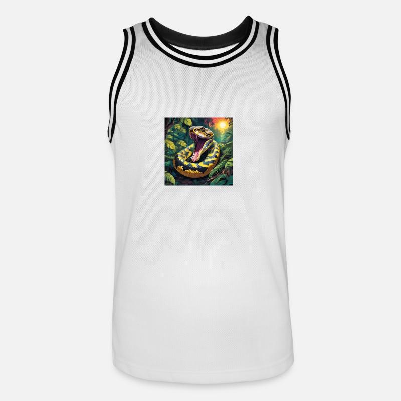 Python Schlange - Männer Basketball-Trikot - Weiß/Schwarz