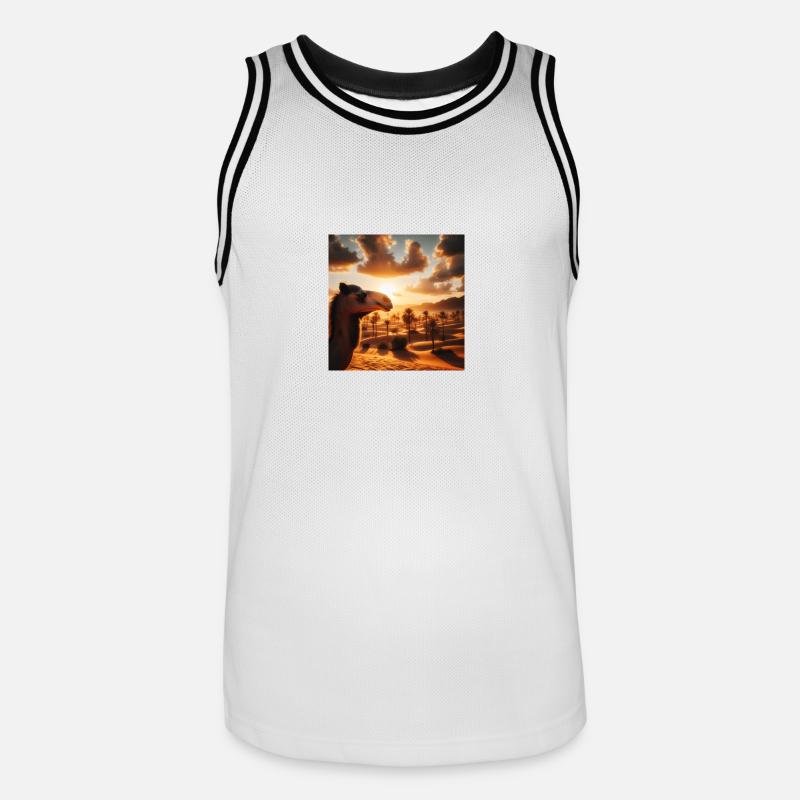 Kamel in der Wüste A2 - Männer Basketball-Trikot - Weiß/Schwarz