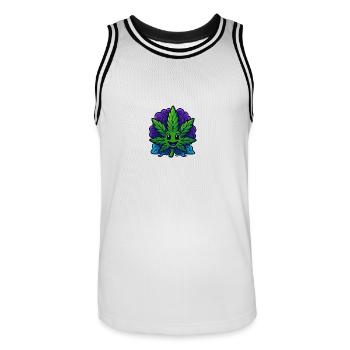 Canabliss - Männer Basketball-Trikot - Weiß/Schwarz - Vorne - AI Model Male 185 dark (185cm)