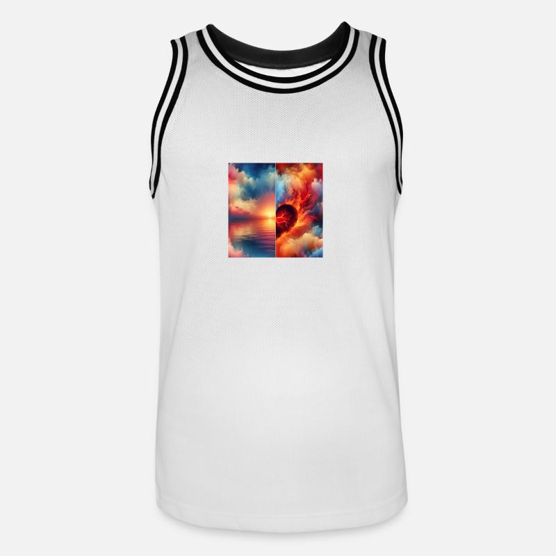 paisibleCœur féroce - Maillot de basket Homme - blanc/noir