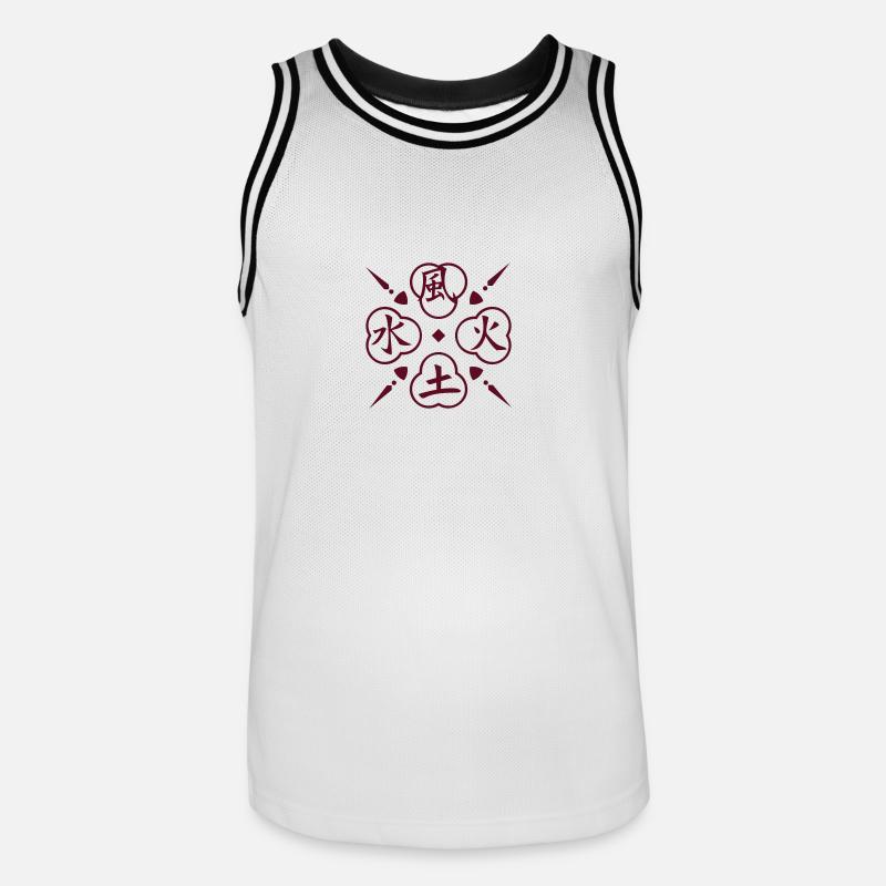 Vier Elemente / 4 elements (1c) - Männer Basketball-Trikot - Weiß/Schwarz